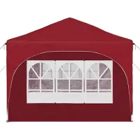 vidaXL Tenda da festa pop-up 575 x 288 x 245 cm, tessuto Oxford rosso bordeaux