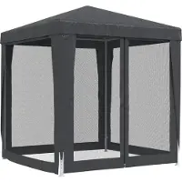 Super Merchant Tenda per feste con pareti laterali a 10 maglie antracite 3x12 m HDPE