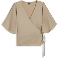 BOSS per donna. 50564270 camicetta marrone Bireni (36), Casual, Classico, Viscosa, Manica corta