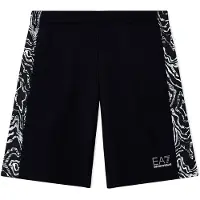 EA7 per ragazzo. 7B000305_AF13512 Bermuda in puro cotone Visibility nero (10Años= 142cm), Casual, moda per bambini