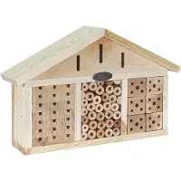 OEM Casetta per insetti in legno e metallo, color naturale, ca. 39 x 26 x 9 cm