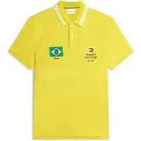 Tommy Hilfiger Maglietta 'Regular Fit' giallo chiaro / abete / rosso acceso / nero