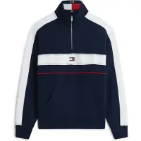Tommy Hilfiger Relaxed Colorblock Quarter Zip Dark Night Navy Taglia: S | Felpe con cappuccio Outlet | Uomo | Nero