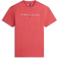Tommy Hilfiger Regular Linear Logo Anthem Red Taglia: M | Magliette basic Outlet | Uomo | Rosso