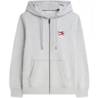 Tommy Hilfiger Flag Embroidery French Terry Zip-thru Hoody Light Grey Heath Taglia: L | Felpe con cappuccio Outlet | Uomo | Grigio