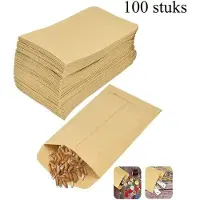 OEM Bustine in carta kraft - Marroni - 10x6 cm - Confezione da 100, ideali per i "lacrime di gioia" e i calendari dell'Avvento, mini bustine in carta kraft per matrimoni e Natale