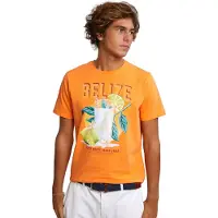 River Woods Normal Fit Basic T-shirt Short Sleeves Electric Orange Taglia: M | T-shirt stampate Outlet | Uomo | Arancione