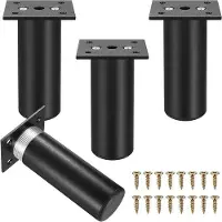 OEM Piedini regolabili per mobili in nero, 10 cm, set da 4, per mobili, poltrone, armadi, tavoli, cassetti, ripiani, set di piedini