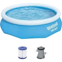 OEM Set di chiusura per piscina con pompa per idrante da piscina, 305 x 76 cm, blu, forma rotonda.