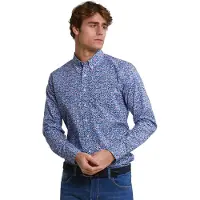 River Woods Slim Fit Floral Shirt Blue/red Taglia: XL | Camicie Casual Outlet | Uomo | Blu