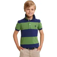 River Woods Custom Fit Striped Stretch Polo Royal Blue/belize Green Taglia: 6 | Camicie Outlet | Unisex | Verde