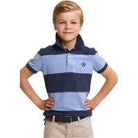 River Woods Custom Fit Striped Stretch Polo Night Blue Mix/seashore Mix Taglia: 4 | Camicie Outlet | Unisex | Nero