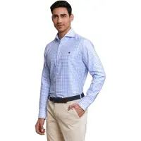 River Woods Custom Fit Checked Shirt Blue/white Taglia: S | Camicie Business Outlet | Uomo | Blu