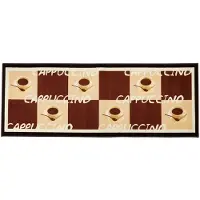 OEM Azomor: morbido tappeto da cucina marrone con motivo a chicchi di caffè, ideale per la cucina e il corridoio