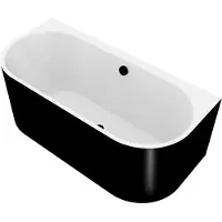 Hak Vasca ASTRA DL MONOLITH 160x75x60cm, bianco/nero