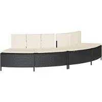 vidaXL Bordo per vasca idromassaggio in poly rattan nero e legno massiccio di acacia
