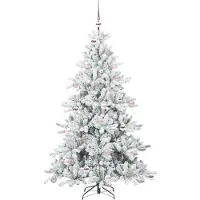 vidaXL Albero di Natale artificiale pieghevole bianco 180 cm in PVC e acciaio