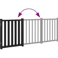 vidaXL Cancelletto pieghevole per cani 3 pezzi nero 150 cm in legno massiccio di abete