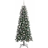vidaXL Albero di Natale artificiale verde 180 cm PVC, plastica e acciaio
