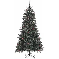 vidaXL Albero di Natale artificiale verde 180 cm PVC, plastica e acciaio