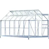 Gardebruk Serra in alluminio 7,2 m² con fondamenta 380x190 cm incl. 4 lucernari Serra da giardino Semenzaio Allevamento 11,73 m³
