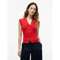 Tommy Hilfiger Mid Cable Vest Cardigan Fire Red Taglia: S | Cardigan Outlet | Donna | Rosso