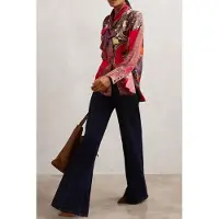 Reiss Paisley Print Top Red Taglia: 10 | Maglie a manica lunga Outlet | Donna | Rosso