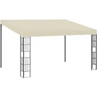 Syfax Gazebo a Parete 3x4 m Crema in Tessuto