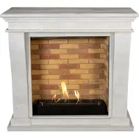 Xaralyn Caminetto a etanolo - Kreta-Mini BST-SWU - pietra naturale bianca - riscaldamento a 3 kW - caminetto da incasso incluso - caminetto decorativo