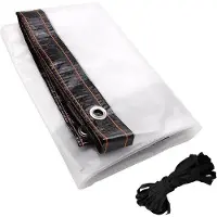 OEM Telo in polietilene trasparente 1-5 x 2 m - Resistente alle intemperie - Impermeabile - Per terrazze - Balconi - Tettoie - Corda inclusa