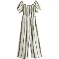 Next Tuta jumpsuit crema / oliva / nero
