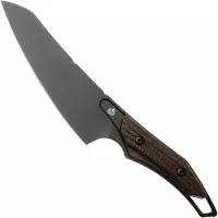 QSP Knife T-Cook QS172-C2, Black Nitro-V, Glow In The Dark Brown Burlap Micarta coltello fisso
