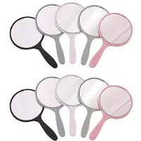 OEM Confezione da 10 specchietti da trucco rotondi da viaggio e da campeggio, piccoli specchietti rotondi portatili