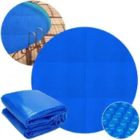 ECD-Germany Telo solare per piscina rotondo Ø 600 cm Blu Telo solare per piscina 400 µm Telo solare Copertura solare ritagliabile Copertura per piscina Telo termico Riscaldamento per piscina