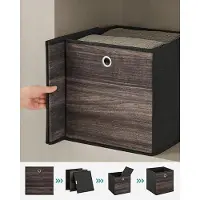 OEM Scatole portaoggetti, set da 6 scatole con maniglia, scatole in tessuto non tessuto, 30 x 30 x 30 cm, sistema di contenitori cubico, pieghevole, per riporre i vestiti, marrone castagna
