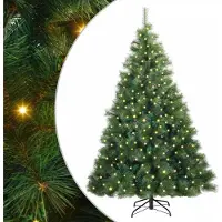 Syfax Albero di Natale artificiale con 300 LED Verde 240 cm PE e PVC