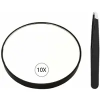 OEM Specchio da trucco rotondo portatile - Ideale per sopracciglia, pinzette, punti neri e imperfezioni - Diametro 8,8 cm