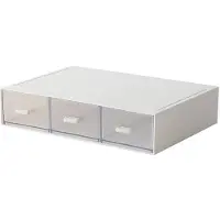OEM Organizer da ufficio - Organizer da ufficio con vassoio - Organizer da ufficio bianco - Organizer per cosmetici bianco - Set da 2 pezzi impilabile e resistente alla polvere