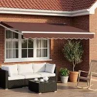 Prolenta Maison Exclusive - Tenda da sole manuale, dimensioni 3,5 x 2 metri, colore marrone, realizzata in poliestere al 100%