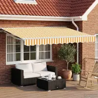 Prolenta Maison Exclusive - Tenda da sole elettrica solare, dimensioni 2,5 x 2 metri, a righe gialle e bianche