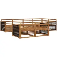 vidaXL Set da salotto da esterno , 7 pezzi, colore naturale