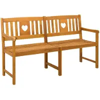 vidaXL Panchina da esterno in legno massello di acacia, 150 x 55,5 x 90 cm