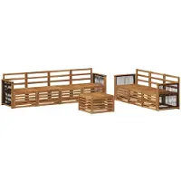 vidaXL Set di divani da esterno, 8 pezzi, legno massello di acacia naturale