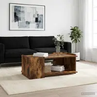 Prolenta Maison Exclusive - Tavolino da caffè in legno impiallacciato noce, 90 x 50 x 33 cm