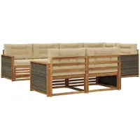 vidaXL Set da salotto da esterno , 7 pezzi, color naturale e beige