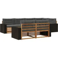 vidaXL Set da salotto da esterno , 7 pezzi, colore naturale e antracite