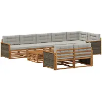 vidaXL Set da salotto da esterno , 9 pezzi.