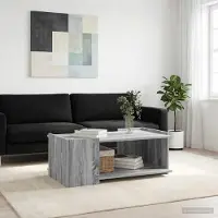 Prolenta Maison Exclusive - Tavolino Sonoma grigio, 90 x 50 x 33 cm, realizzato in materiale composito di legno