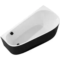 Polysan PROJEKTA DR MONOLITH Vasca da bagno freestanding 156x77x60cm, bianco/nero