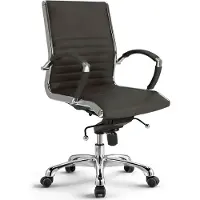 Versee Montreal sedia girevole in pelle marrone - sedia da ufficio ergonomica, comoda sedia da lavoro per lunghi periodi di seduta, robusta sedia girevole, carico massimo 150 kg